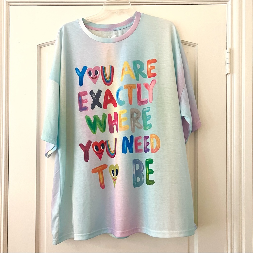 I Scream Colour Pastel Tie Dye Graphic Tshirt Size 1X